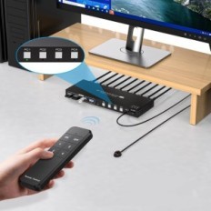 Přepínač KVM VPFET 4x PC USB 3.0 HDMI 4K60Hz 1 Monitor 4 HDMI PORTS Napájení