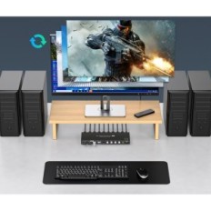 Switch KVM VPFET 4X PC USB 3.0 HDMI 4K60Hz 1 Monitor 4 HDMI Porty Napájanie Napájanie