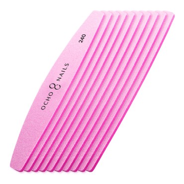 Ocho Nails half-moon metal core file + polishers 240 10 pcs.