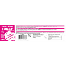 Kleurrijke suiker voor roze katoenen roze met frambozensmaak 400g