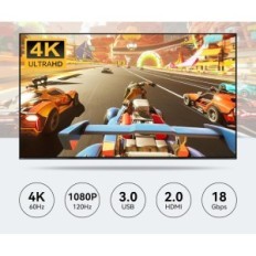 Commutateur KVM VPFET 4X PC USB 3.0 HDMI 4K60HZ 1 moniteur 4 ports HDMI Alimentation