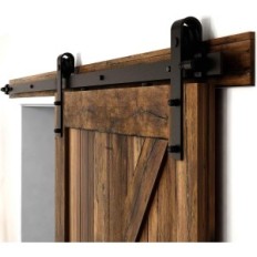 CCJH 213 cm Schuifdeursysteem Zwart Set met J Hanger