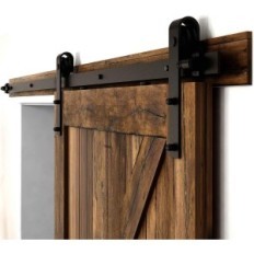 CCJH 213 cm Schuifdeursysteem Zwart Set met J Hanger