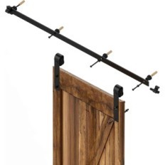 CCJH 213 cm drsna vrata sistem črna set z J Hanger