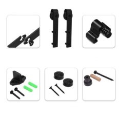 CCJH 213 cm drsna vrata sistem črna set z J Hanger