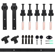 CCJH 213 cm sliding door system black set with J hanger