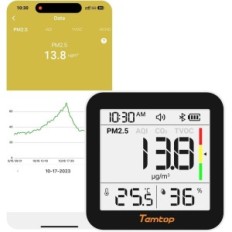 Vzduchoměr Temtop M10 + 6W1 CO2 PM2.5 VOC BT Teplotní vlhkost