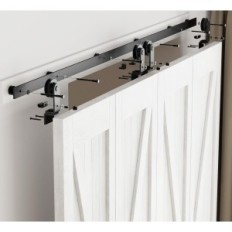 Ensemble d'accessoires de porte pliante CCJH 6.6FT / 201CM Système supérieur noir