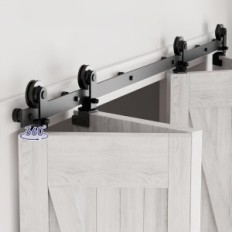 Kokkupandav ukse tarvikute komplekt CCJH 6.6FT / 201CM must ülemine süsteem