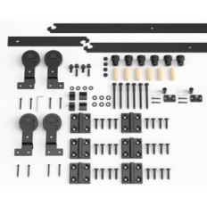 Set med vikningsdörr tillbehör CCJH 6.6FT / 201CM Svart övre system