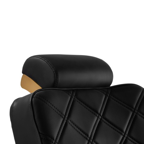 Barbersalonstol Gabbiano Leonardo Gold Black — nærbillede af hoved