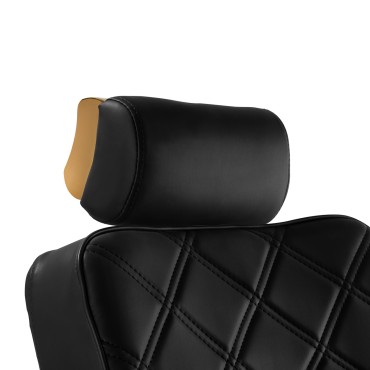 Barbierstuhl Gabbiano Leonardo Gold Black — Detailaufnahme Kopf