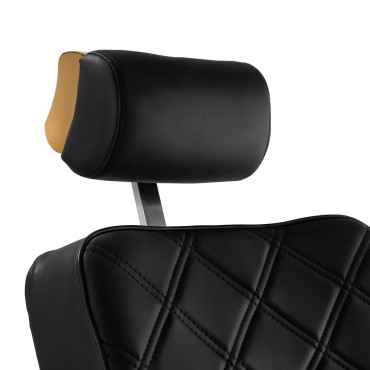 Barberarstol Gabbiano Leonardo Gold Black — närbild av ryggstöd
