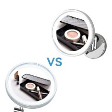 Tentoonstelling Cosmetische cosmetische spiegels met achtergrondverlichting, dubbelzijdig 25 cm