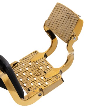 Fauteuil de barbier Gabbiano Leonardo Gold Noir — gros plan base