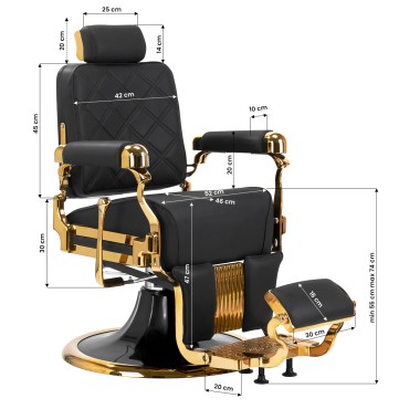 Barbersalonstol Gabbiano Leonardo Gold Black