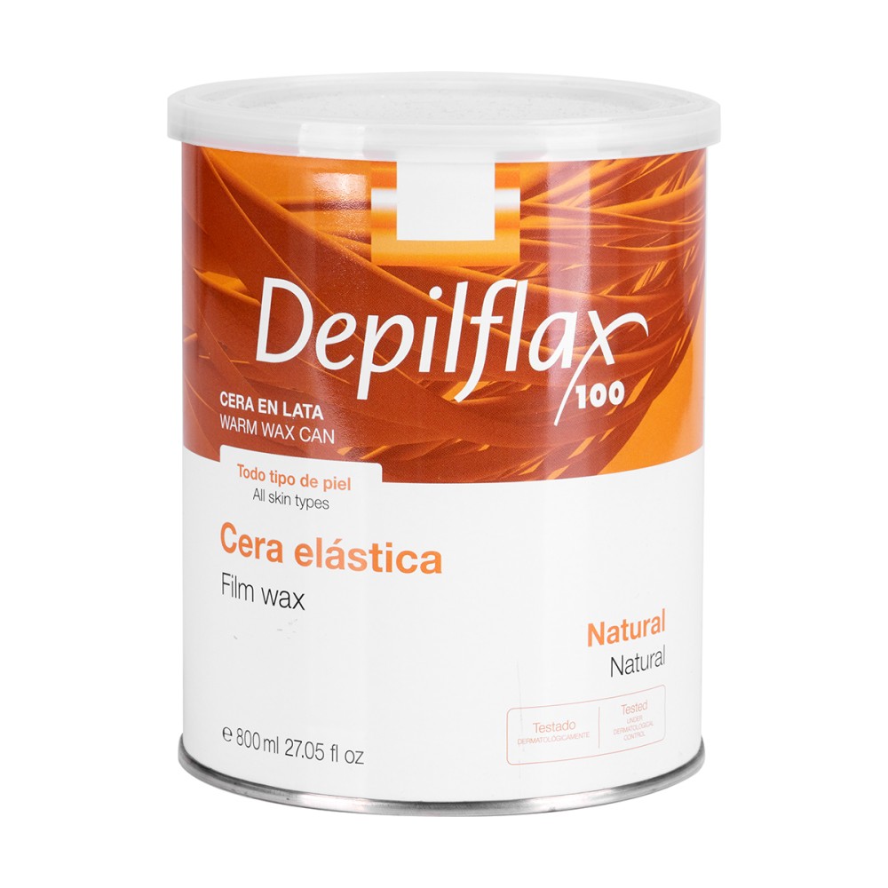 Depilflax Natural D100 filmna vosek 800 ml za odstranjevanje dlačic na obrazu in telesu — sprednji pogled