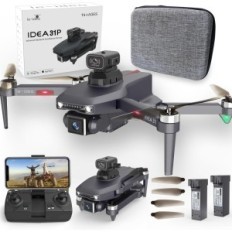 Gebruikte DRON LE-idee IDEA31P, 2 Camera's 4K, WiFi, met 2 afstandsbediening Batterijen