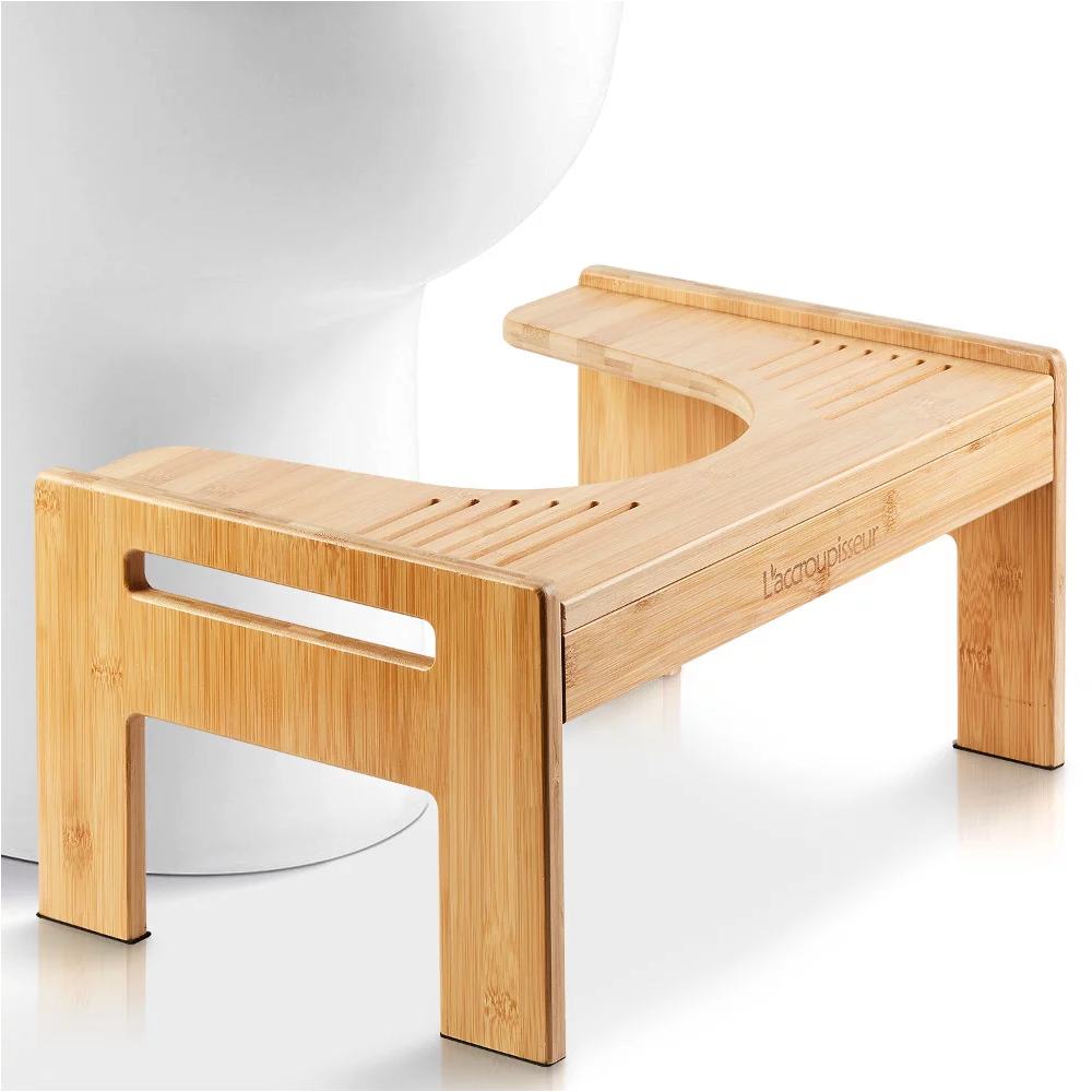 Squatty Foottool Potty Bais Bamboo pour une toilette de style naturel 17 / 21cm