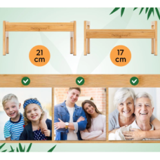 Squatty Foottool Potty Bais Bamboo voor een Natural Style-toilet 17 / 21cm