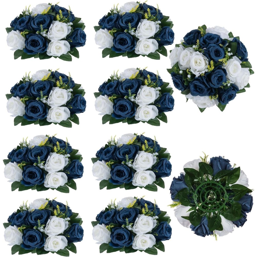 Fleurs artificielles de Blosmon 10 morceaux de boules roses de grenade sur la table de mariage