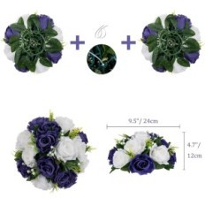 Fiori artificiali Blussoli 10 pezzi di palline rosa melograno sulla tavola di nozze