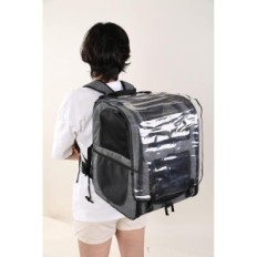 Transport backpack Foldable for dog and cat Gray soft extended