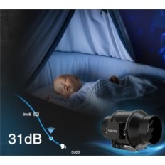 Ayrochy torukujuline ventilaator 150 mm 595 m³ / h vannitoa ja hüdropoonika jaoks