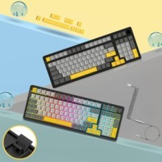 Výstava Ajazz AK992 Těsnění 99 Keys RGB BT s knoflíkem