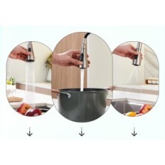 Misturador de cozinha usado com chuveiro Crea 2 modos de aço inoxidável