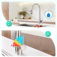 Misturador de cozinha usado com chuveiro Crea 2 modos de aço inoxidável