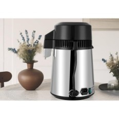 Bojāts / lietots 800W ūdens destilētājs ar stikla krūzi, nerūsējošā tērauda ūdens filtrēšana