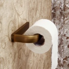 Hiendiure WC-paperinpidike, joka on asennettu seinään pronssiin