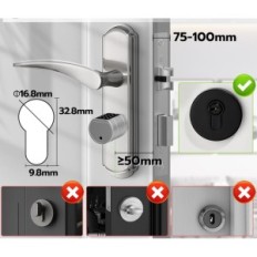 UŻYWANE Zamek drzwiowy z odciskiem palca kodem L111 RFID Bluetooth 50-100 mm