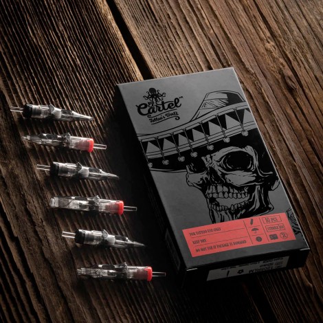 Cartucho de Tatuaje EL CARTEL V2 - 0,35 13RM-W LongTaper 10 uds. — conjunto mostrado