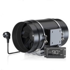 Channel fan 200mm 939m³ / h aruobru with temperature control and humidity B