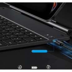 Bluetooth-toetsenbord met iPad Pro 13 "M4 2024 Omoton KC011 Qwertz de verlicht