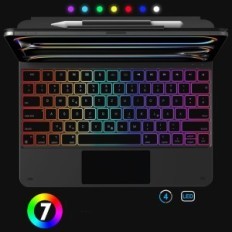 Bluetooth-näppäimistö iPad Pro 13 "M4 2024 OMOTON KC011 QWERTZ de valaistu