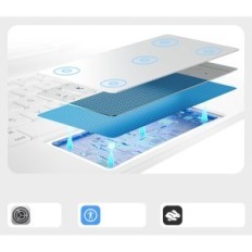 Byla su "iPad Air" 11 "M3 / m2 / 5/4 GEN PRO 11" Ninmin Qwertz balta apšviesta
