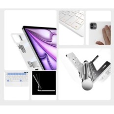 Etui z klawiaturą iPad Air 11" M3/M2/5/4 Gen Pro 11" Nimin QWERTZ podświetlana biała