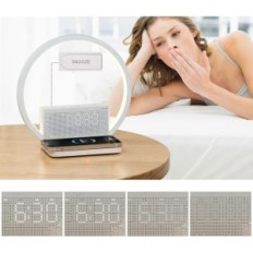 Luce notturna Reteyung AJ310B 2 Sveglia per la carica di caricamento wireless. Tocca la simulazione della mostra Dawn