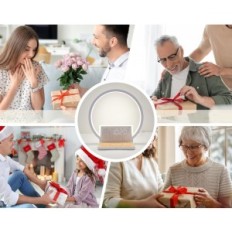 Luce notturna Reteyung AJ310B 2 Sveglia per la carica di caricamento wireless. Tocca la simulazione della mostra Dawn