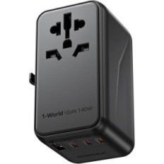 Adattatore di viaggio 140W Momax Gan EU / UK / US / AUS / JP Caricamento rapido + cavo