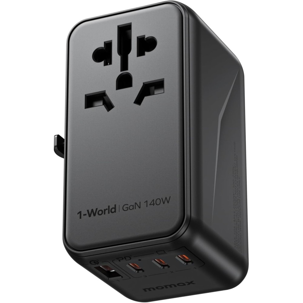 Potovalni adapter 140W MOMAX GAN EU / UK / US / AUS / JP Hitro nalaganje + kabel