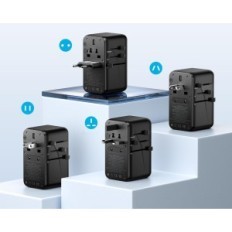 Reseadapter 140W Momax Gan EU / UK / US / AUS / JP Fast Loading + Cable