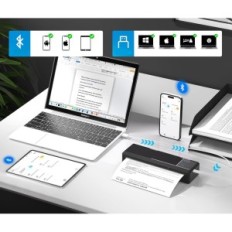 Φορητός θερμικός εκτυπωτής A4 Vretti P83 Bluetooth Android / iOS για το Office και το Travel Black (χωρίς αρχική συσκευασία)