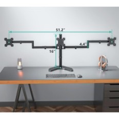 Gebruikte standaard voor 3 monitors tot 27 "MF003 Wili verstelbare vrijstaande hefcapaciteit 22 lbs, zwart