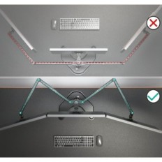 UŻYWANE Stojak na 3 monitory do 27" WALI MF003 regulowany wolnostojący udźwig 22 lbs, czarny