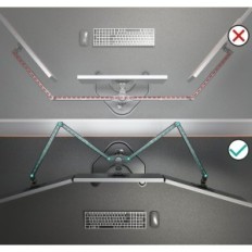 Soporte usado para 3 monitores de hasta 27 "MF003 MF003 Capacidad de elevación separada ajustable de Wili 22 lbs, negro