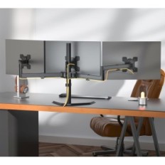 Used stand for 3 monitors up to 27 "Wali MF003 adjustable detached capacity 22 lbs, black incomplete